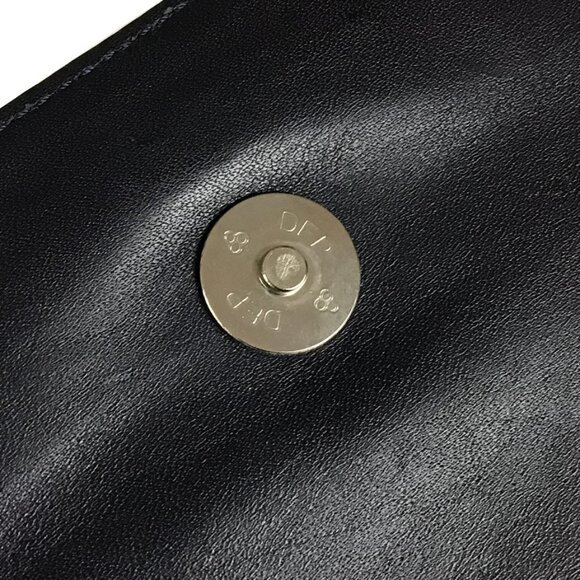 Gianni Versace Vintage Black Ribbed Leather Convertible Shoulder Bag - Picture 10 of 15